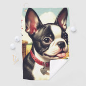  Boston Terrier Illustratie Golfhanddoek (Insitu)
