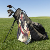  Boston Terrier Illustratie Golfhanddoek (Groen)