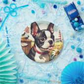 Boston Terrier Illustratie Papieren Bordje (Feest)