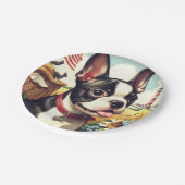 Boston Terrier Illustratie Papieren Bordje (Gekanteld)