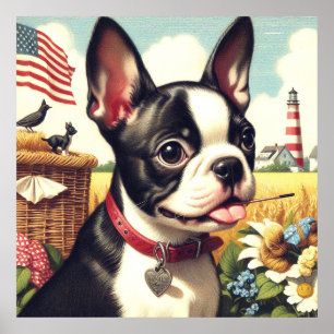  Boston Terrier Illustratie Poster