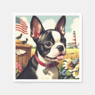  Boston Terrier Illustratie Servet