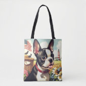  Boston Terrier Illustratie Tote Bag (Voorkant)