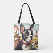Boston Terrier Illustratie Tote Bag (Achterkant)