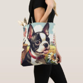 Boston Terrier Illustratie Tote Bag (Dichtbij)
