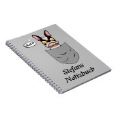 Boston Terrier in Brusttasche, lustig Notitieboek (Rechterzijde)