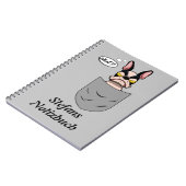 Boston Terrier in Brusttasche, lustig Notitieboek (Linkerzijde)