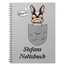 Boston Terrier in Brusttasche, lustig Notitieboek