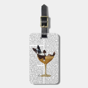 Boston Terrier in Cocktail Glass 2 Bagagelabel
