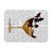 Boston Terrier in Cocktail Glass 2 Magneet (Horizontaal)