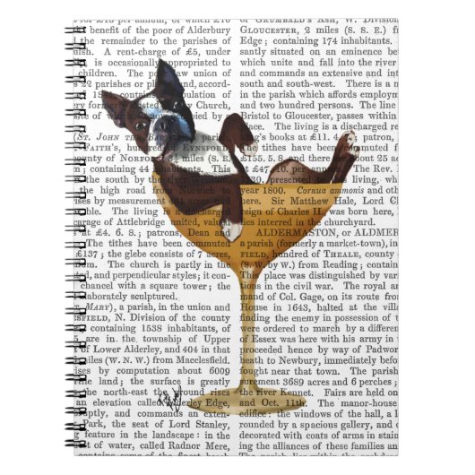 Boston Terrier in Cocktail Glass 2 Notitieboek (Voorkant)