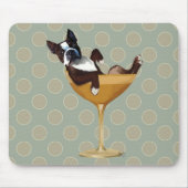 Boston Terrier in Cocktail Glass Muismat (Voorkant)