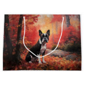 Boston Terrier in de herfst laat Herfst inspireren Groot Cadeauzakje (Voorkant)