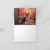 Boston Terrier in de herfst laat Herfst inspireren Kaart (Binnen)