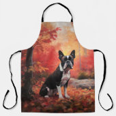 Boston Terrier in de herfst laat Herfst inspireren Schort (Voorkant)