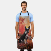 Boston Terrier in de herfst laat Herfst inspireren Schort (Gedragen)