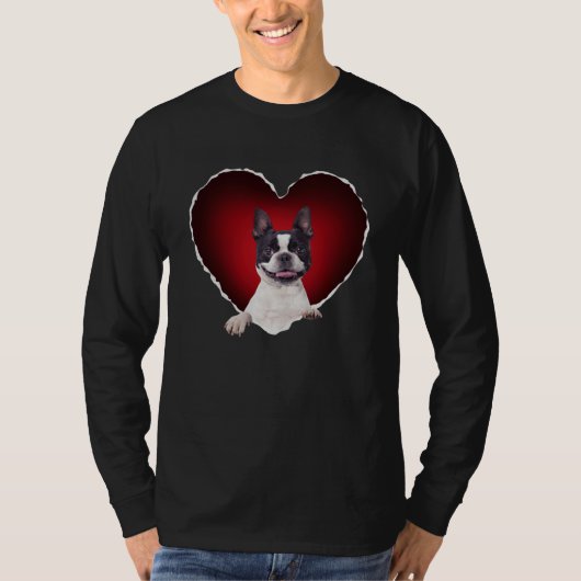 Boston Terrier in Heart Boston Terrier dog T-shirt (Voorkant)