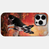 Boston Terrier in herfstbladeren val inspireert Case-Mate iPhone Case (Achterkant (horizontaal))