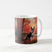 Boston Terrier in herfstbladeren val inspireert Koffiemok (Voorkant rechts)