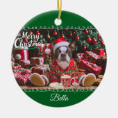 Boston Terrier in pyjama Keramisch Ornament (Voorkant)