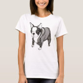 Boston Terrier in Sweatpants T-shirt (Voorkant)