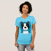 Boston Terrier in Winter T-shirt (Voorkant volledig)