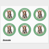 Boston Terrier in Wintertrui en Pet Kerst Ronde Sticker (Vel)
