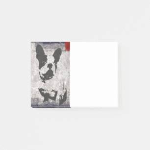 Boston Terrier in zwart-wit Grunge Post-it® Notes