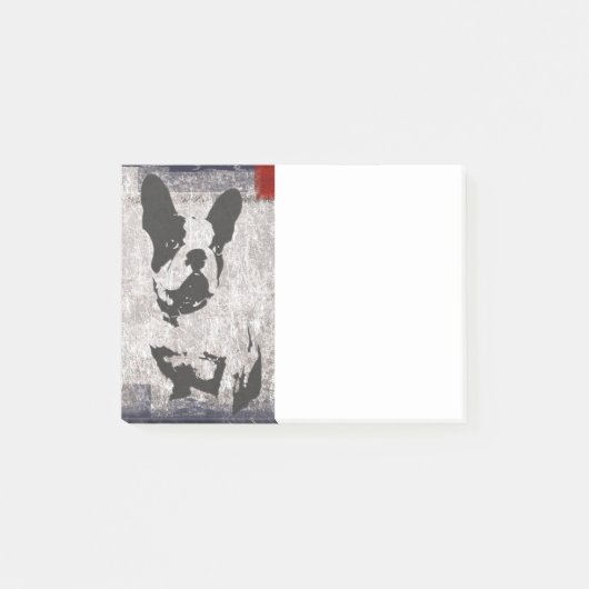 Boston Terrier in zwart-wit Grunge Post-it® Notes (Voorkant)