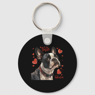 Boston Terrier Is Mijn Valentijn Schattige Huisdie Sleutelhanger