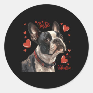Boston Terrier is mijn Valentijn Schattigee honden Ronde Sticker