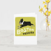 Boston Terrier Kaart (Gele Bloem)