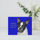 Boston Terrier:  Kan haar likker niet vasthouden Briefkaart (Staand voorkant)