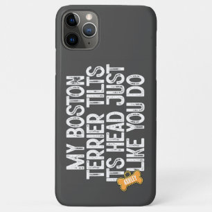 Boston Terrier Kantelt Kop Grappig Citaat Hond Pap Case-Mate iPhone Case