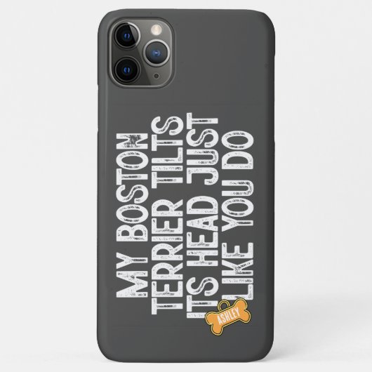 Boston Terrier Kantelt Kop Grappig Citaat Hond Pap Case-Mate iPhone Case (Achterkant)