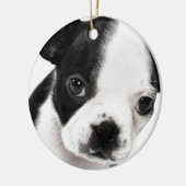 Boston Terrier Keramisch Ornament (Links)