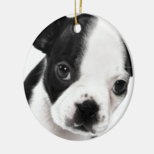 Boston Terrier Keramisch Ornament (Links)