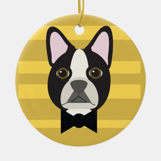 Boston Terrier Keramisch Ornament (Voorkant)