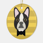 Boston Terrier Keramisch Ornament (Links)