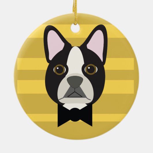 Boston Terrier Keramisch Ornament (Achterkant)