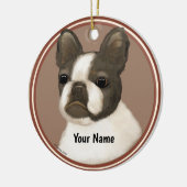 Boston Terrier Keramisch Ornament (Links)