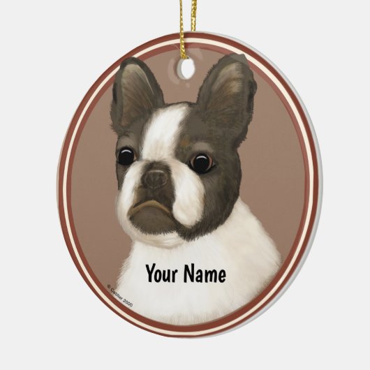 Boston Terrier Keramisch Ornament (Links)
