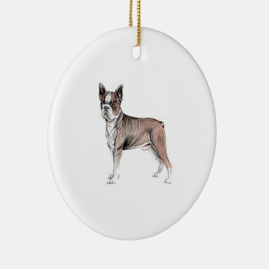 Boston Terrier Keramisch Ornament (Rechts)