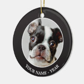 Boston Terrier Keramisch Ornament (Links)