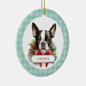 Boston Terrier keramische cirkel Ornament (Rechts)