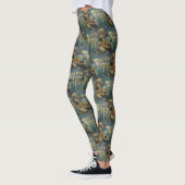 Boston Terrier Kerst Feestelijke Reis Leggings (Links)