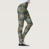 Boston Terrier Kerst Feestelijke Reis Leggings (Rechts)