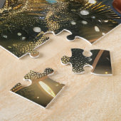 Boston Terrier Kerst Feestelijke Reis Legpuzzel (Zijkant)