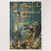 Boston Terrier Kerst Feestelijke Reis Legpuzzel (Verticaal)