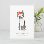 Boston Terrier Kerst Kaart (Staand voorkant)